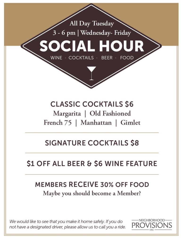 Social Hour – Neighborhood Provisions